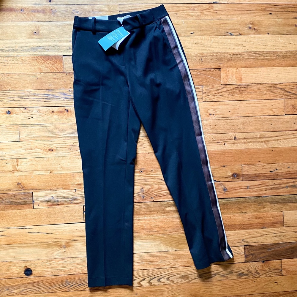 H&M Black Slim Pants with Side Stripe